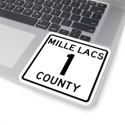 Mille Lacs County 1 MN (Minnesota) (Road Sign) STICKER Vinyl Kiss-Cut Decal