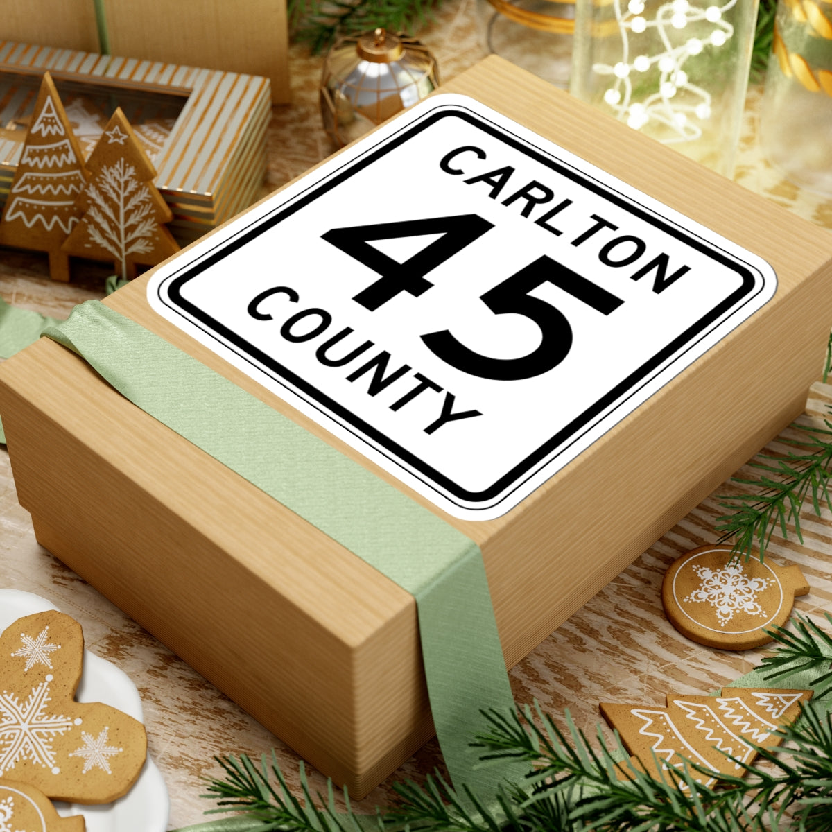 Carlton County 45 MN (Minnesota) (Road Sign) STICKER Vinyl Kiss-Cut Decal