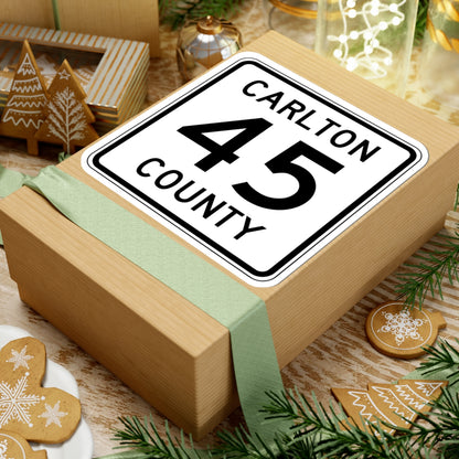 Carlton County 45 MN (Minnesota) (Road Sign) STICKER Vinyl Kiss-Cut Decal