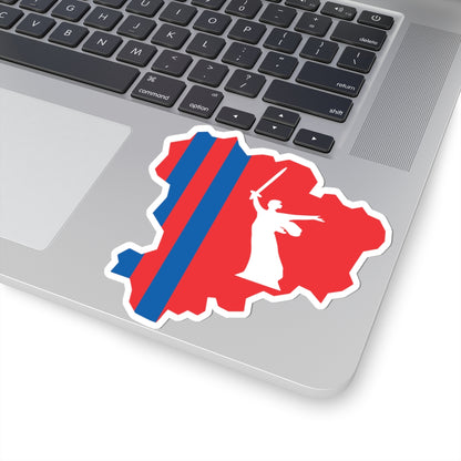 Flag-map of Volgograd Oblast (Russia) STICKER Vinyl Kiss-Cut Decal
