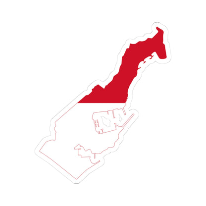 Flag-map of Monaco2 (Monaco) STICKER Vinyl Kiss-Cut Decal