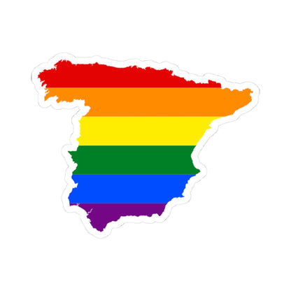 LGBT flag map of Spain (Spain) STICKER Vinyl Kiss-Cut Decal