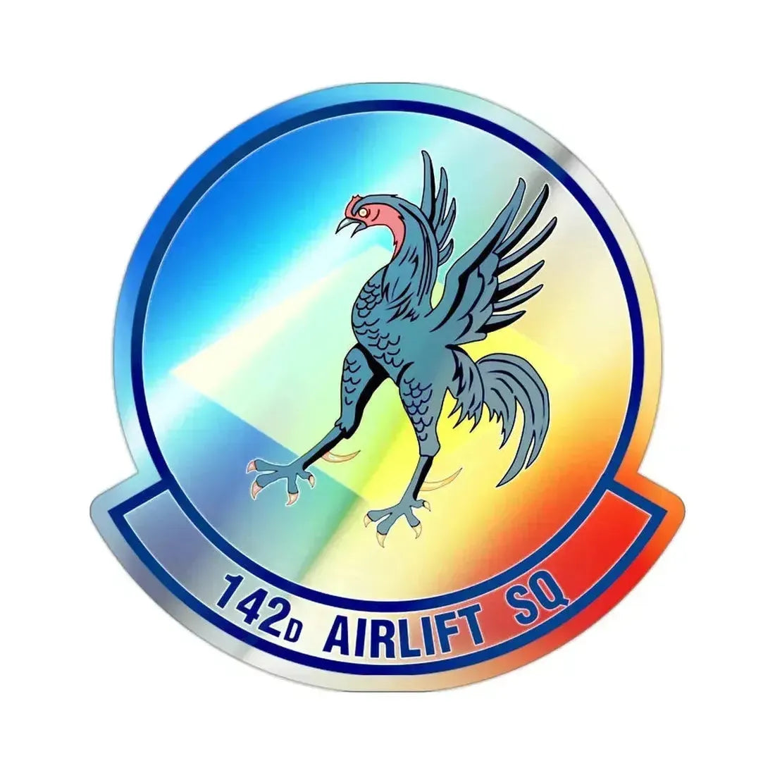 142 Airlift Squadron (U.S. Air Force) Holographic STICKER Die-Cut Vinyl Decal 2 Inch Holographic - The Sticker Space