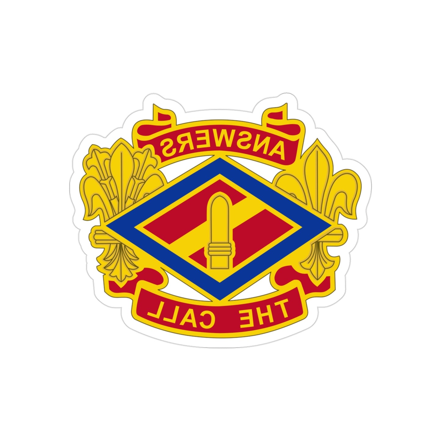 142 Field Artillery Brigade 2 (U.S. Army) REVERSE PRINT Transparent STICKER-3" × 3"-The Sticker Space