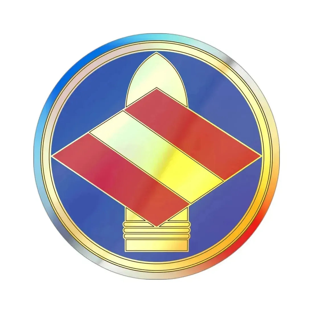 142 Field Artillery Brigade v3 (U.S. Army) Holographic STICKER Die-Cut Vinyl Decal 3 Inch Holographic - The Sticker Space