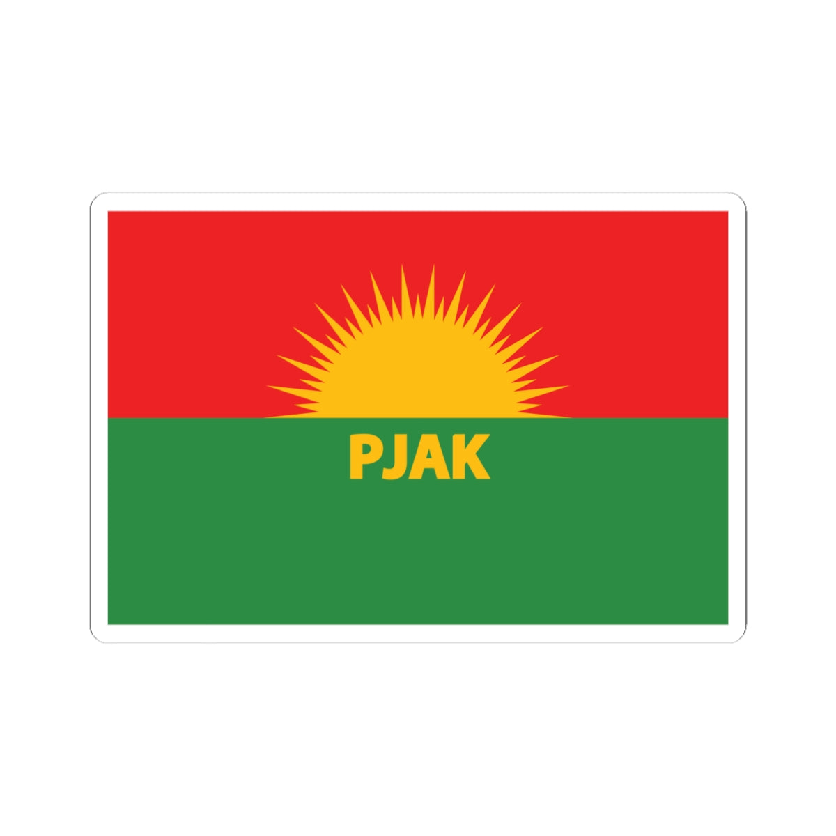 Flag of Partiya Jiyana Azad a Kurdistanê (Iran) STICKER Vinyl Kiss-Cut Decal