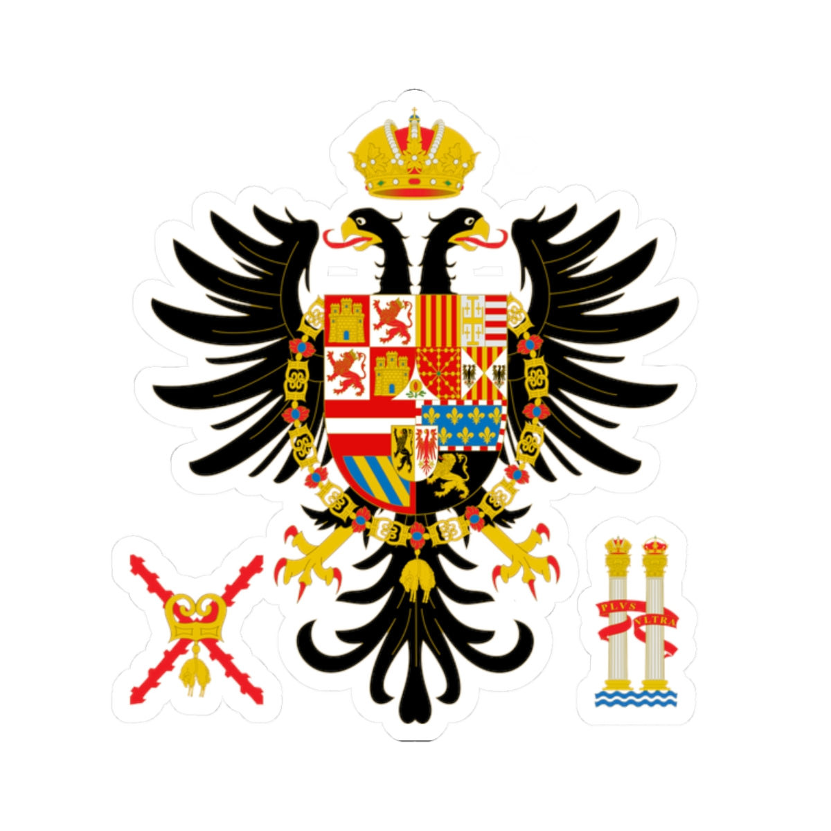 Armas de Carlos I de España 2 (Spain) (Coat of Arms) STICKER Vinyl Kiss-Cut Decal