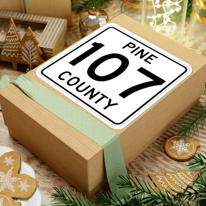 Pine County Route 107 MN (Minnesota) (Road Sign) STICKER Vinyl Kiss-Cut Decal