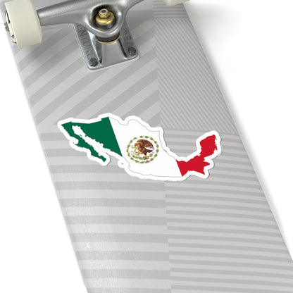 Flag-map of Mexico 1934-1968 (Mexico) STICKER Vinyl Kiss-Cut Decal