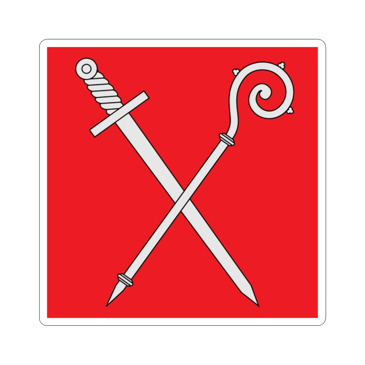 Flag of Diocese of Sion (Switzerland) STICKER Vinyl Kiss-Cut Decal