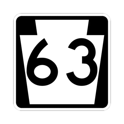 PA-63 (Pennsylvania) (Road Sign) STICKER Vinyl Kiss-Cut Decal