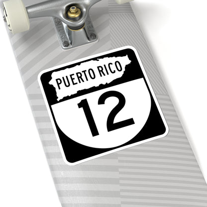 PR old 12 (Puerto Rico) (Road Sign) STICKER Vinyl Kiss-Cut Decal