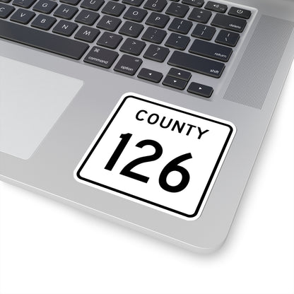 County 126 square (Minnesota) (Road Sign) STICKER Vinyl Kiss-Cut Decal