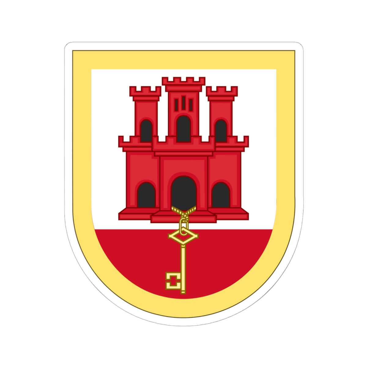 Arms of Gibraltar (United Kingdom) (Coat of Arms) STICKER Vinyl Kiss-Cut Decal