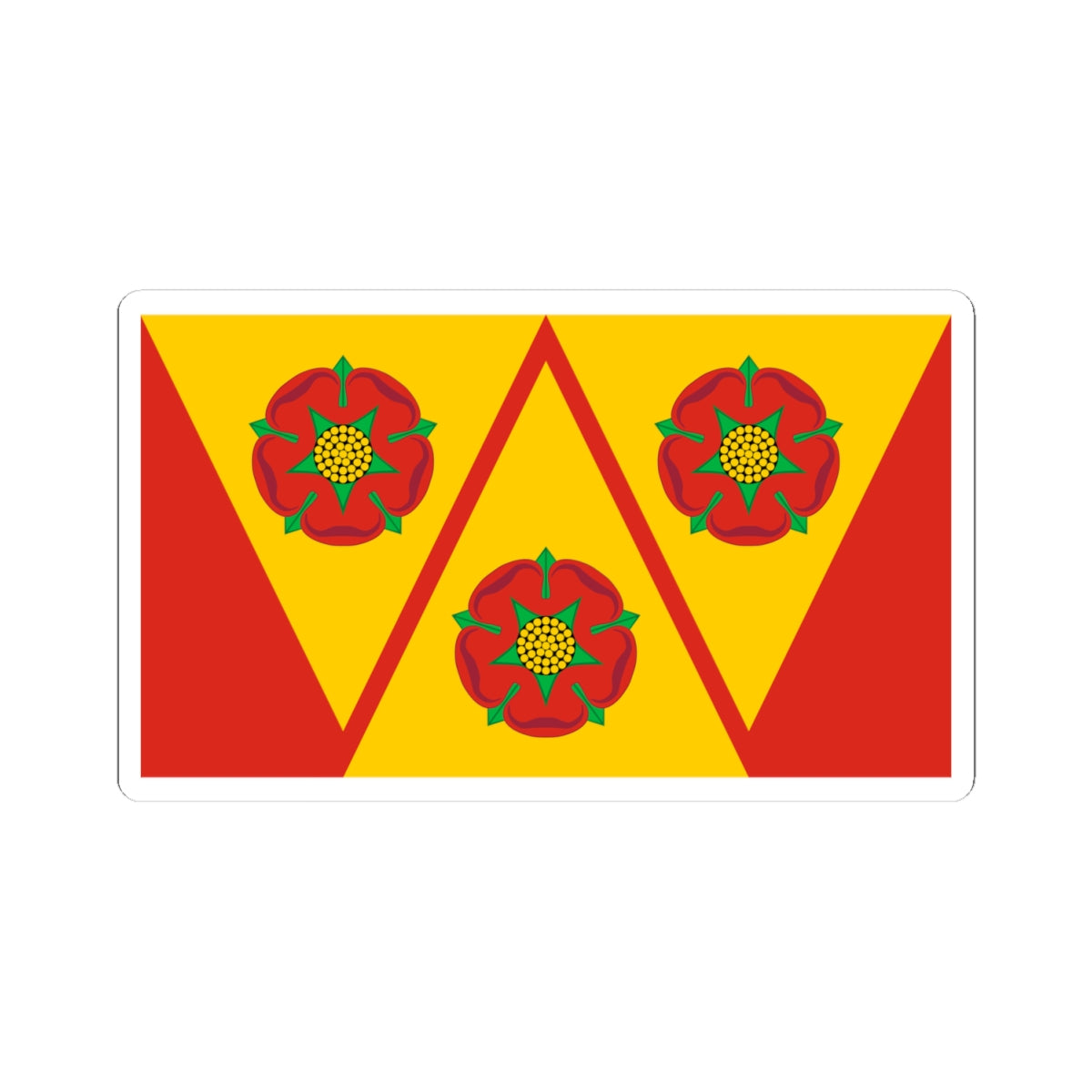 Flag of Lancashire County Council (England) STICKER Vinyl Kiss-Cut Decal