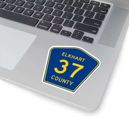 Elkhart County Road 37 IN (Indiana) (Road Sign) STICKER Vinyl Kiss-Cut Decal