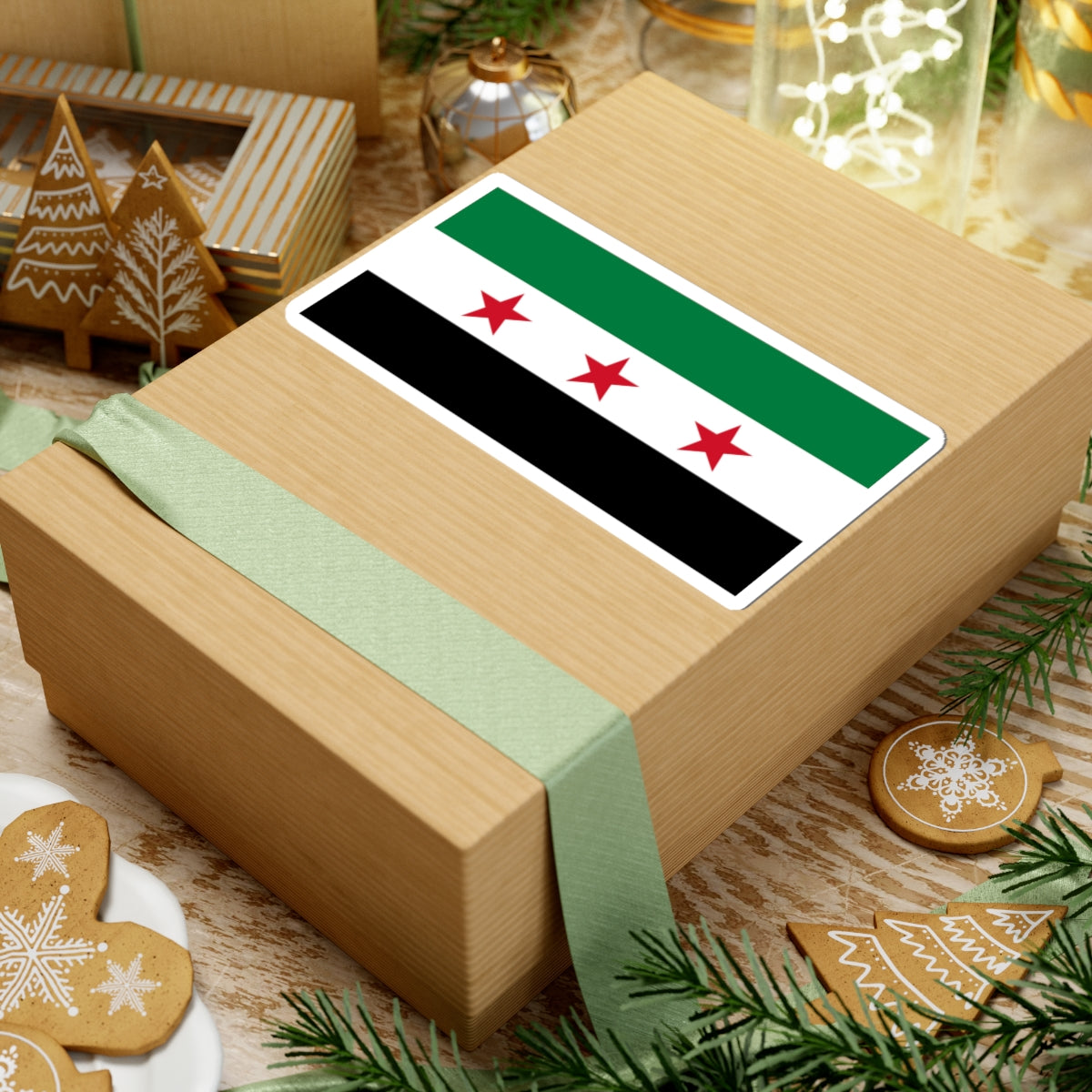Flag of Syria 1930-1958 19611963 (Syria) STICKER Vinyl Kiss-Cut Decal