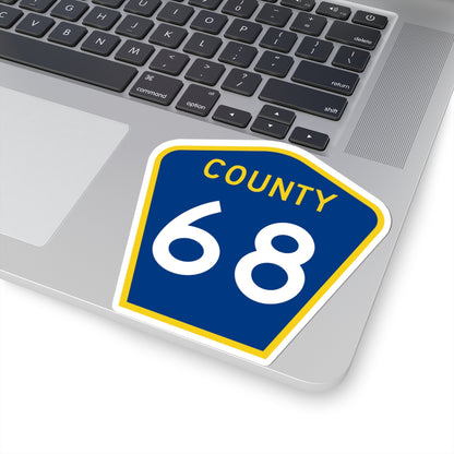 County 68 MN (Minnesota) (Road Sign) STICKER Vinyl Kiss-Cut Decal