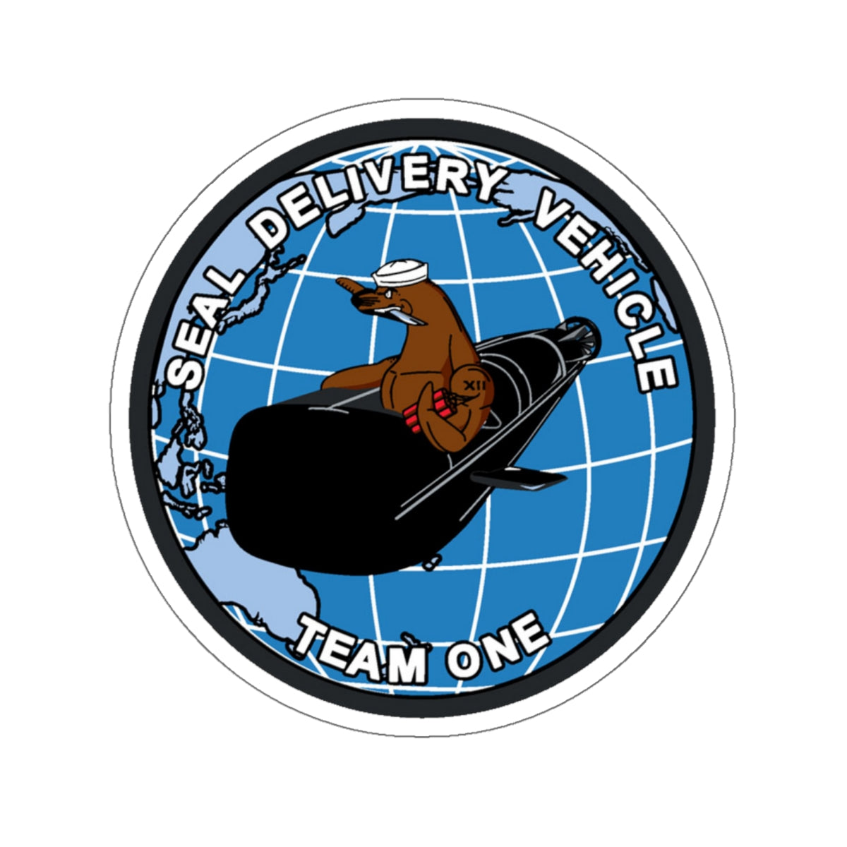 Seal Delivery Vehicle TEAM ONE (U.S. Navy) STICKER Vinyl Kiss-Cut Decal