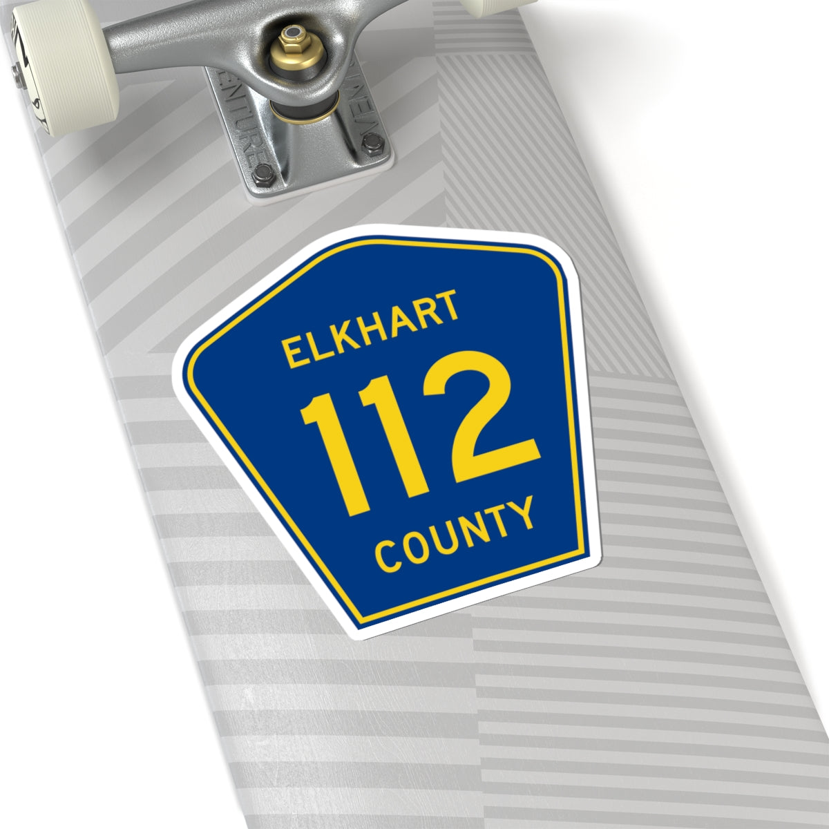 Elkhart County Road 112 IN (Indiana) (Road Sign) STICKER Vinyl Kiss-Cut Decal