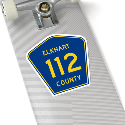 Elkhart County Road 112 IN (Indiana) (Road Sign) STICKER Vinyl Kiss-Cut Decal