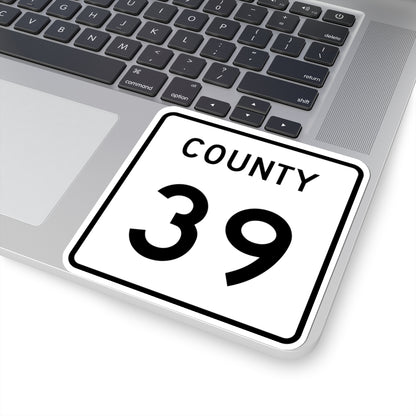 County 39 square (Minnesota) (Road Sign) STICKER Vinyl Kiss-Cut Decal