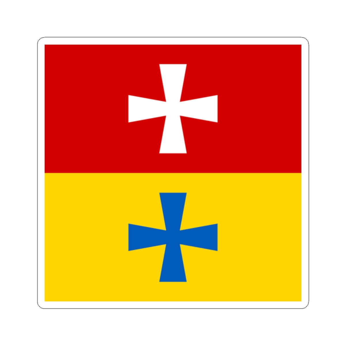 Rozhyshe flag (Ukraine) STICKER Vinyl Kiss-Cut Decal