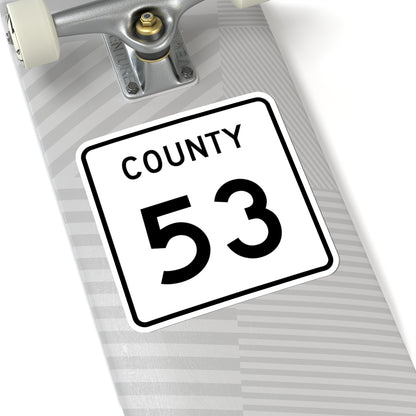 County 53 square (Minnesota) (Road Sign) STICKER Vinyl Kiss-Cut Decal