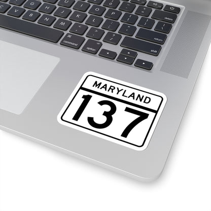 MD Route 137 (Maryland) (Road Sign) STICKER Vinyl Kiss-Cut Decal