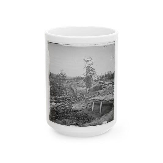 Atlanta, Georgia. Confederate Fortifications With Potter House In The Distance (U.S. Civil War) White Coffee Mug