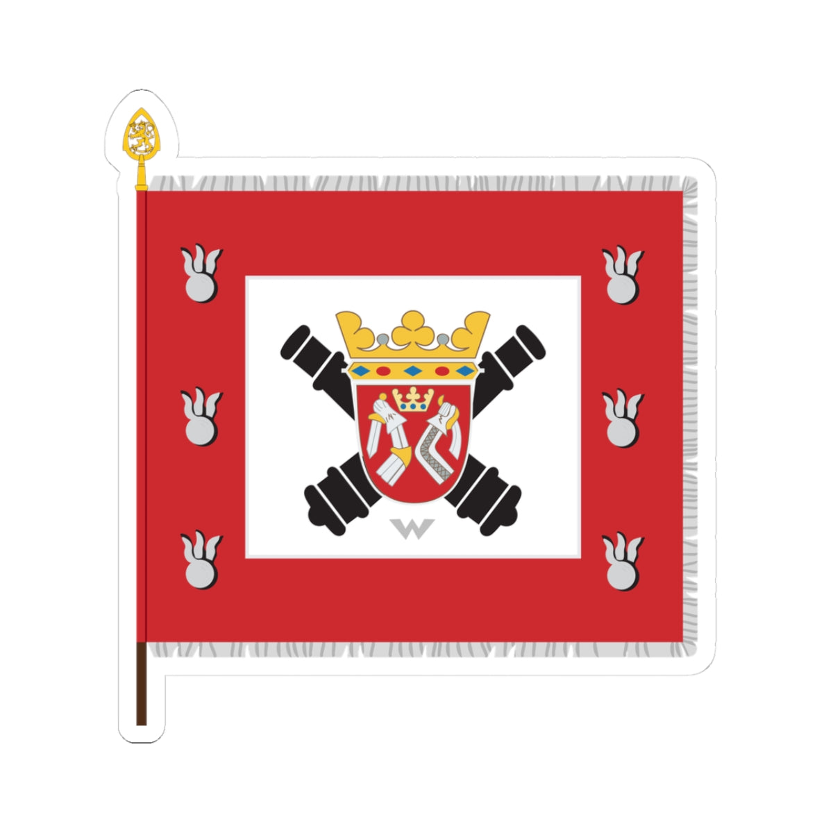 Karjalan tykistörykmentin lippu (Finland) STICKER Vinyl Kiss-Cut Decal