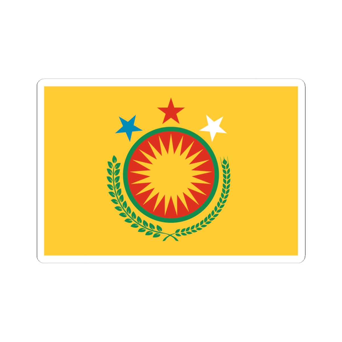 Diplomatic Flag of Northern Syria (Syria) STICKER Vinyl Kiss-Cut Decal
