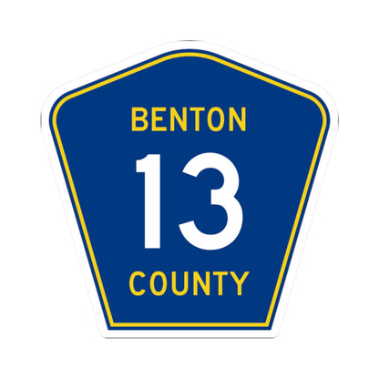 Benton County 13 MN (Minnesota) (Road Sign) STICKER Vinyl Kiss-Cut Decal