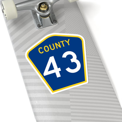 County 43 MN (Minnesota) (Road Sign) STICKER Vinyl Kiss-Cut Decal
