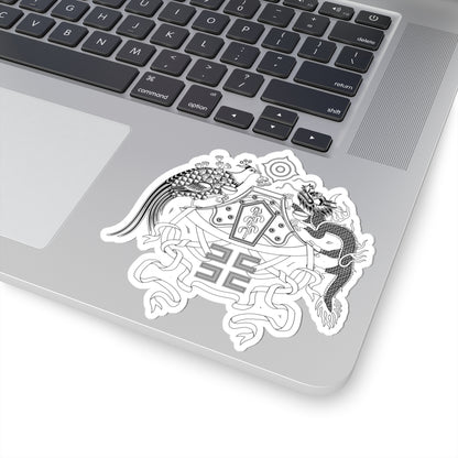 Twelve Symbols national emblem of China black and white (China) (Coat of Arms) STICKER Vinyl Kiss-Cut Decal