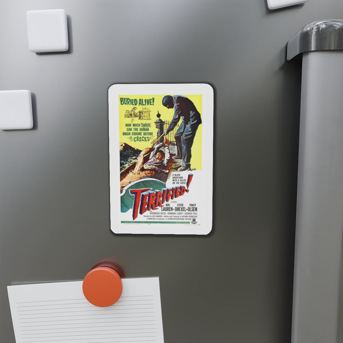 TERRIFIED 1962 Movie Poster - Refrigerator Magnet-The Sticker Space