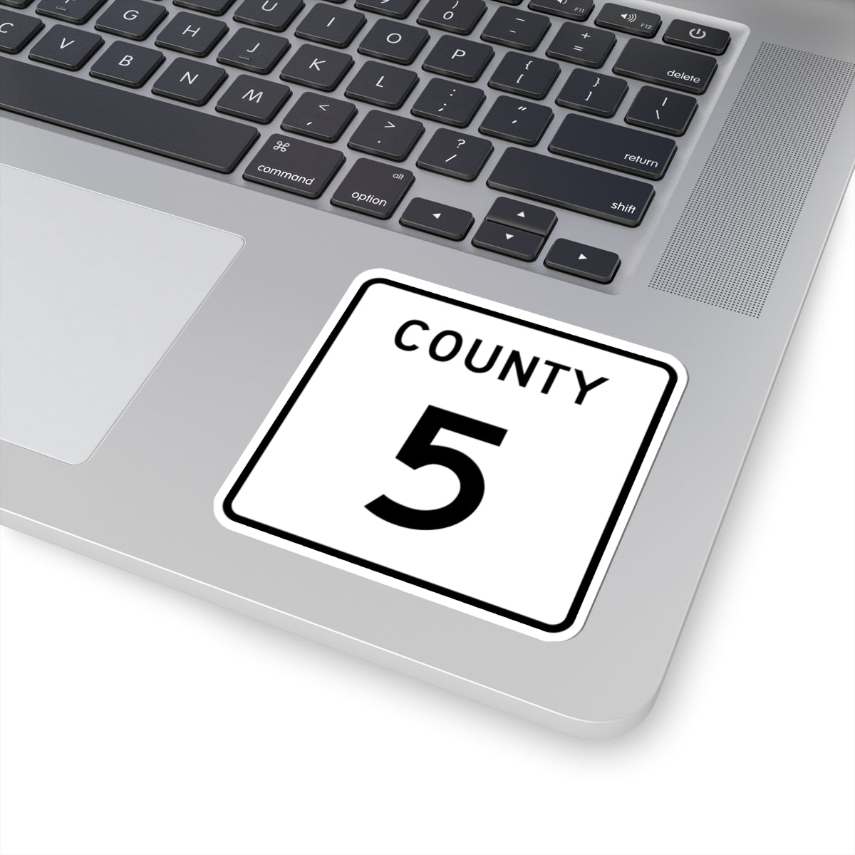 County 5 square (Minnesota) (Road Sign) STICKER Vinyl Kiss-Cut Decal