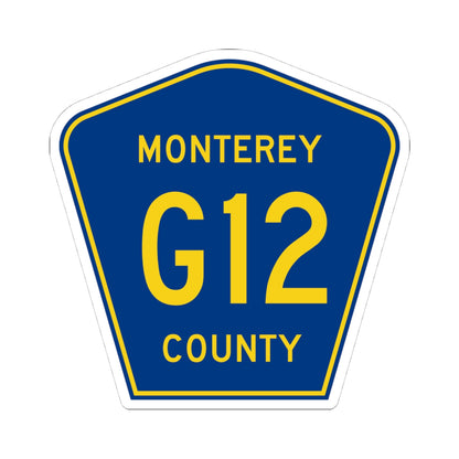 Monterey County G12 (California) (Road Sign) STICKER Vinyl Kiss-Cut Decal