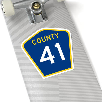 County 41 MN (Minnesota) (Road Sign) STICKER Vinyl Kiss-Cut Decal