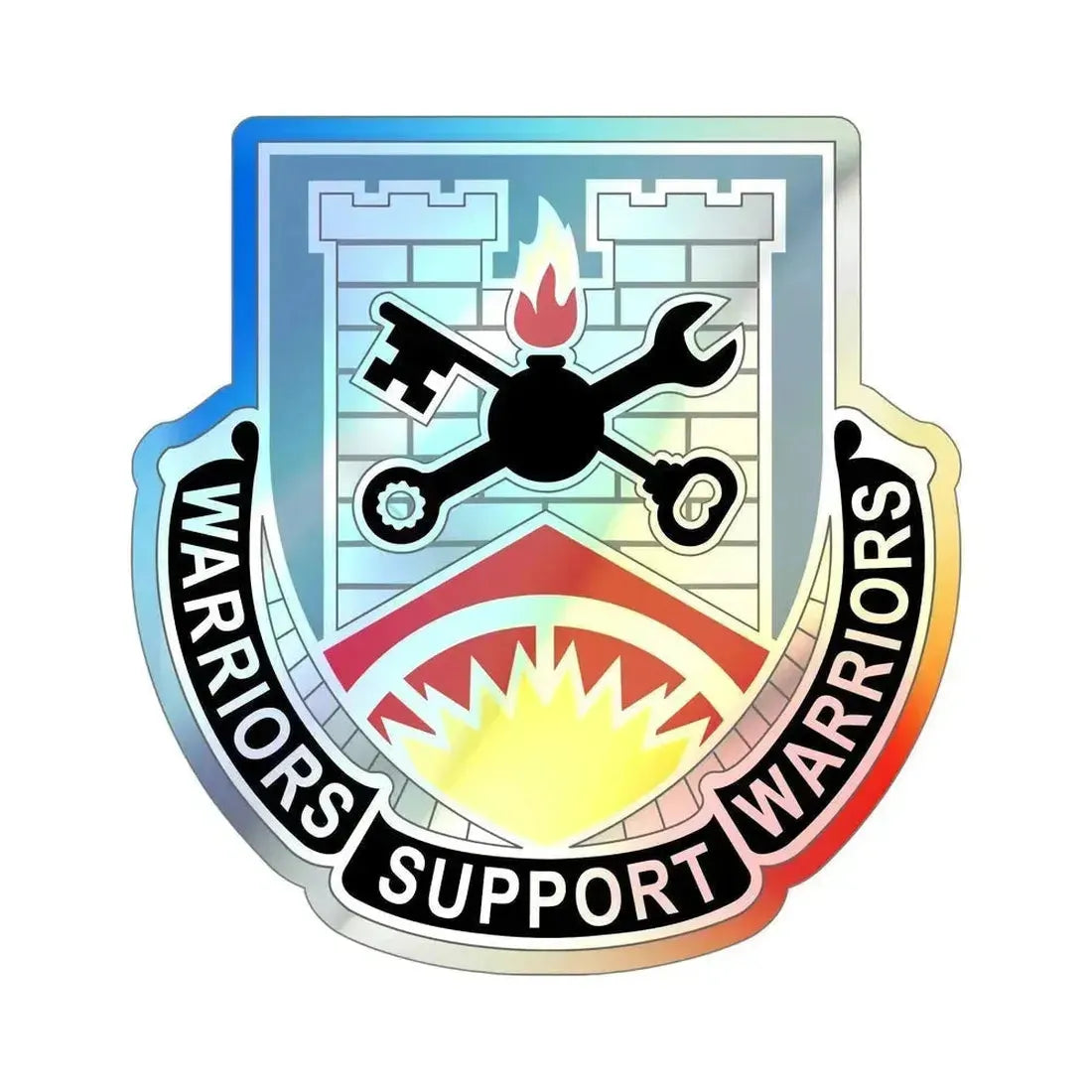 142d Engineer Battalion North Dakota National Guard (U.S. Army) Holographic STICKER Die-Cut Vinyl Decal 6 Inch Holographic - The Sticker Space