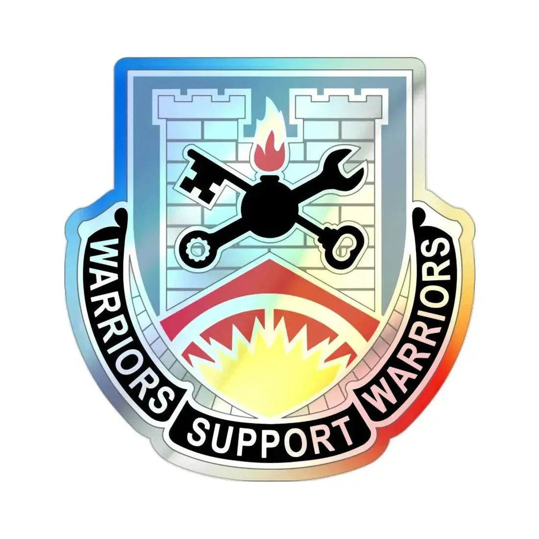 142d Engineer Battalion North Dakota National Guard (U.S. Army) Holographic STICKER Die-Cut Vinyl Decal - The Sticker Space