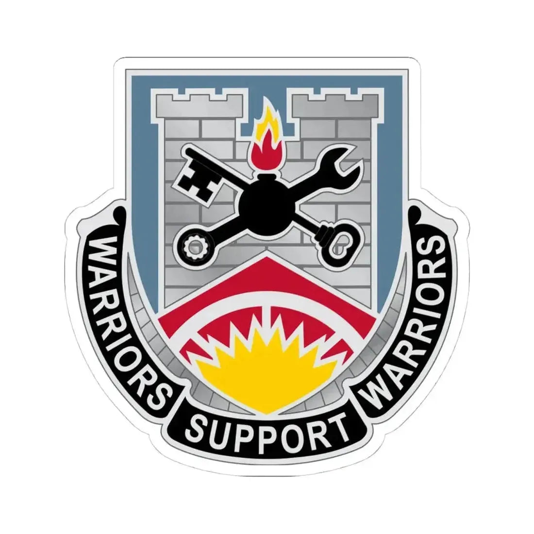 142d Engineer Battalion North Dakota National Guard (U.S. Army) STICKER Vinyl Kiss-Cut Decal 4 Inch White - The Sticker Space