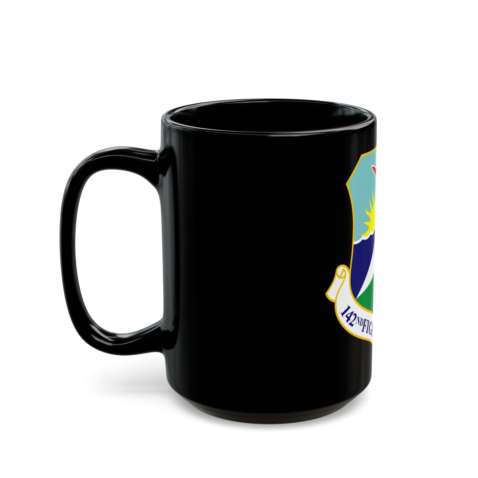 142nd Fighter Wing (U.S. Air Force) Black Coffee Mug-The Sticker Space