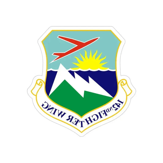 142nd Fighter Wing (U.S. Air Force) REVERSE PRINT Transparent Die-Cut STICKER 6 Inch Die-Cut Transparent - The Sticker Space