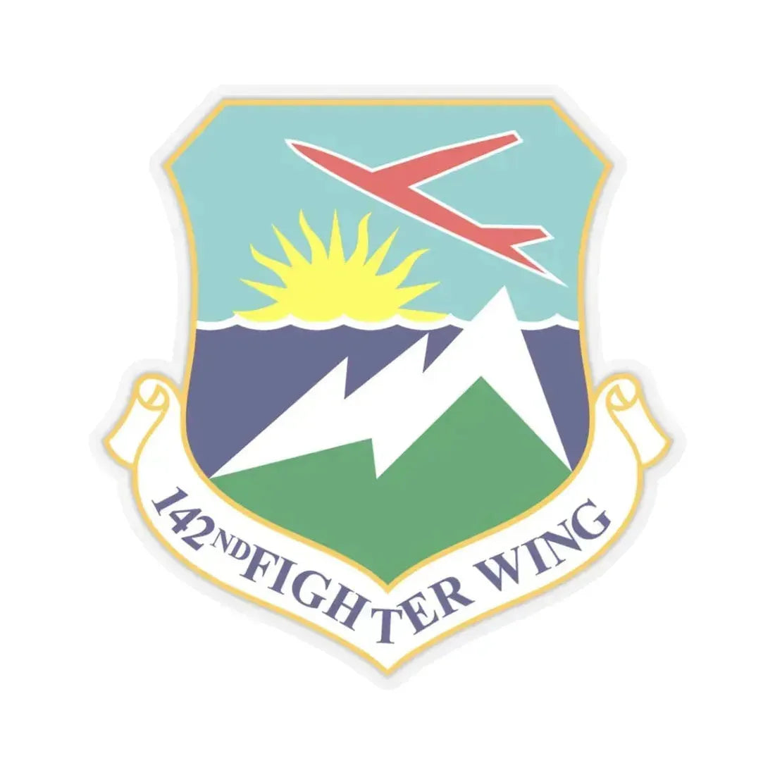142nd Fighter Wing (U.S. Air Force) STICKER Vinyl Kiss-Cut Decal 3 Inch Transparent - The Sticker Space