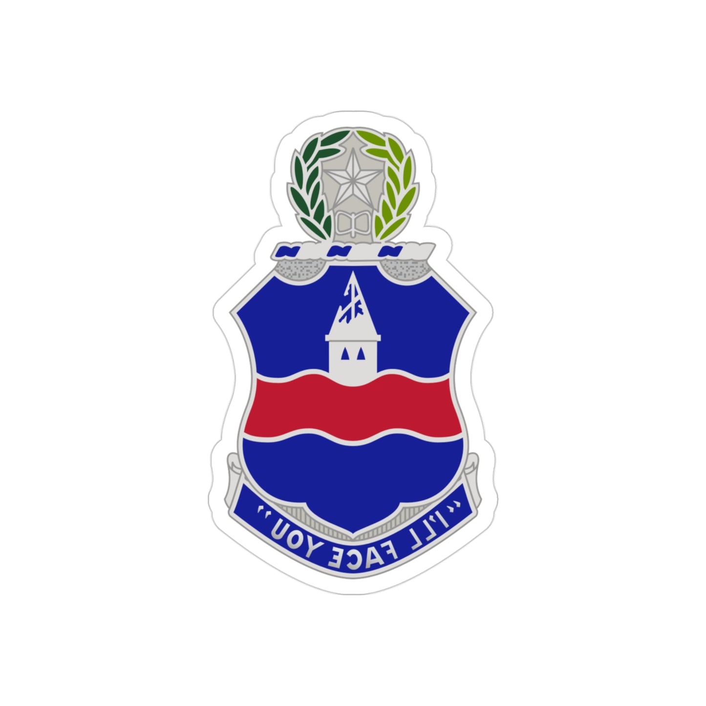 142nd Infantry Regiment (U.S. Army) REVERSE PRINT Transparent STICKER-3" × 3"-The Sticker Space