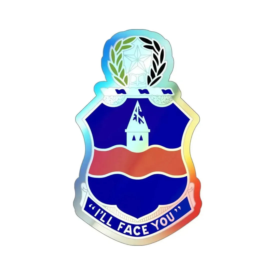 142nd Infantry Regiment (U.S. Army) Holographic STICKER Die-Cut Vinyl Decal 4 Inch Holographic - The Sticker Space