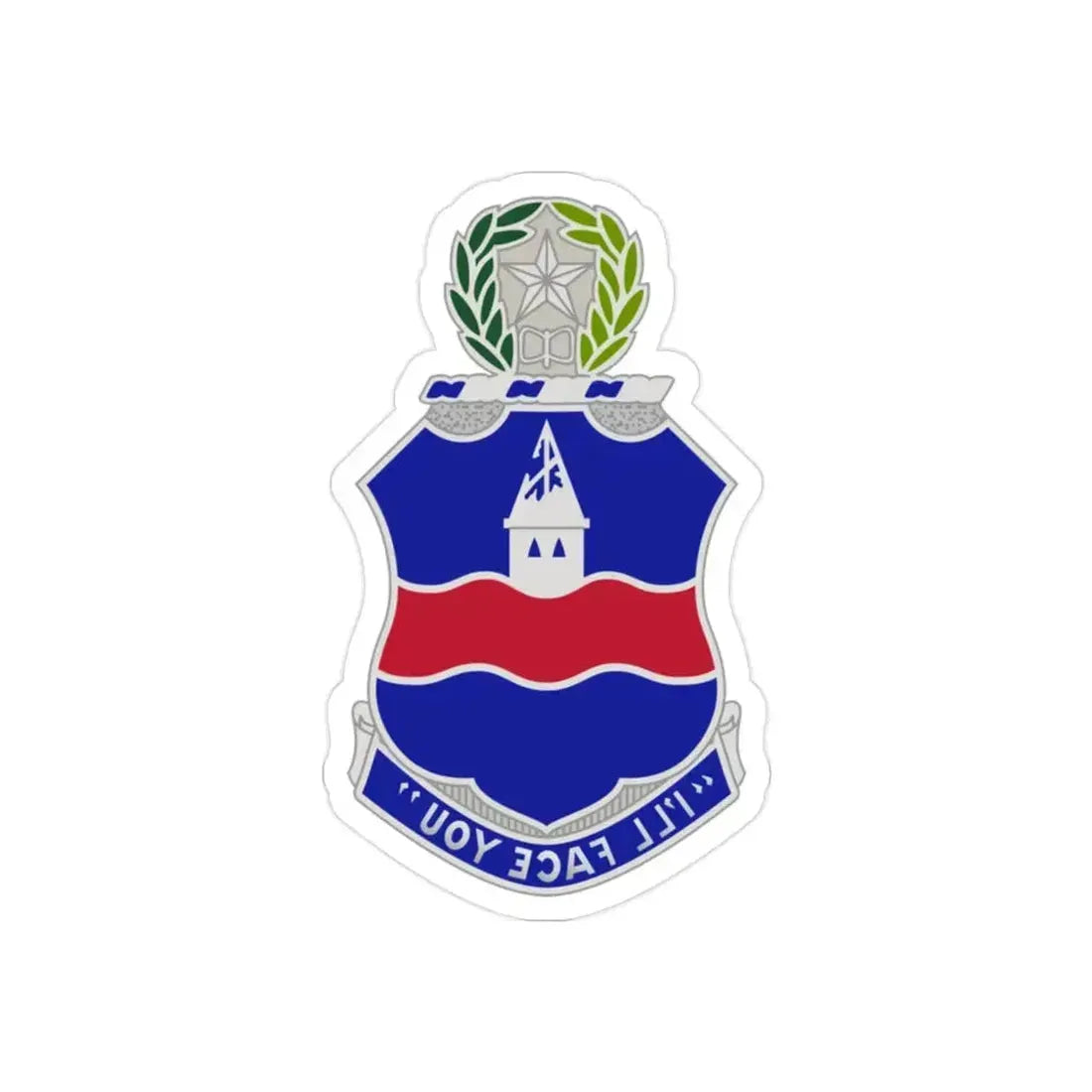 142nd Infantry Regiment (U.S. Army) REVERSE PRINT Transparent Die-Cut STICKER 2 Inch Die-Cut Transparent - The Sticker Space