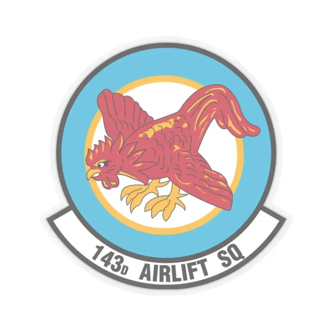 143 Airlift Squadron (U.S. Air Force) STICKER Vinyl Kiss-Cut Decal 2 Inch Transparent - The Sticker Space