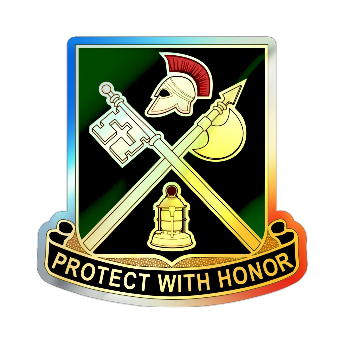 143 Military Police Battalion CAANG (U.S. Army) Holographic STICKER Die-Cut Vinyl Decal-2 Inch-The Sticker Space